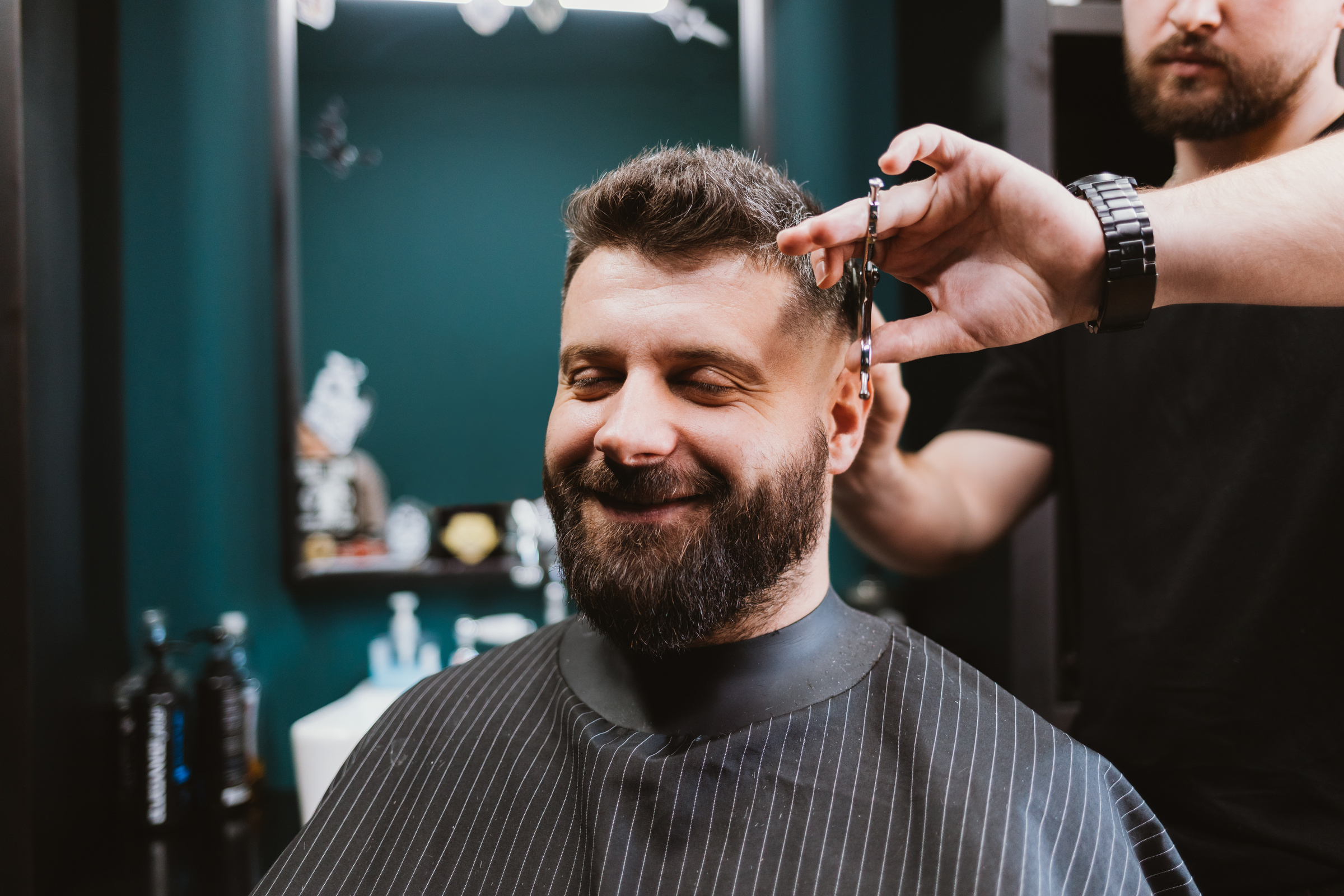 Man Having a Haircut
