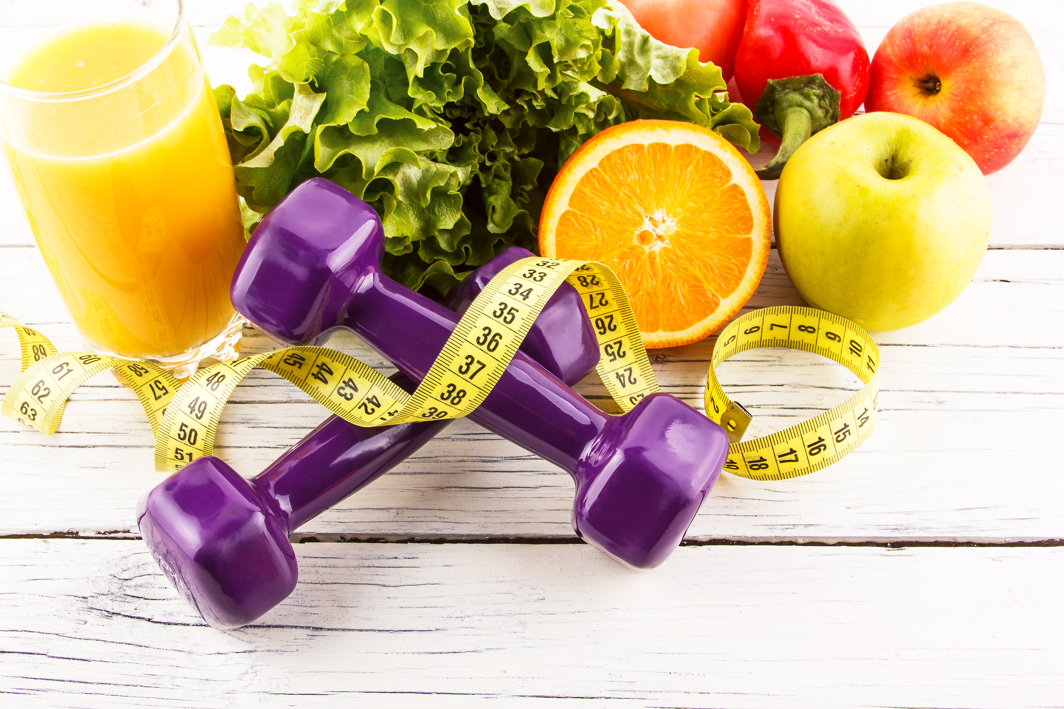 Fitness equipment and healthy food