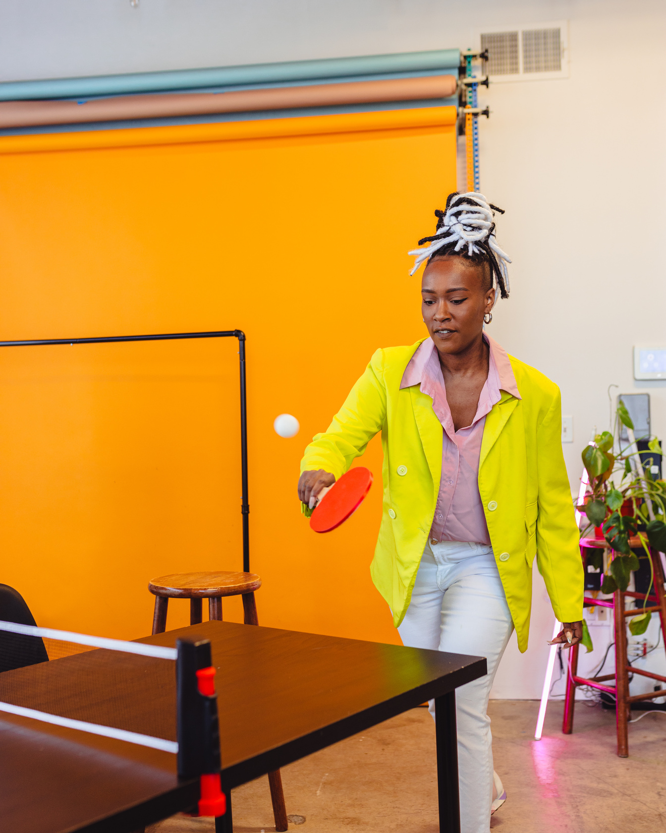 Woman Playing Table Tennis