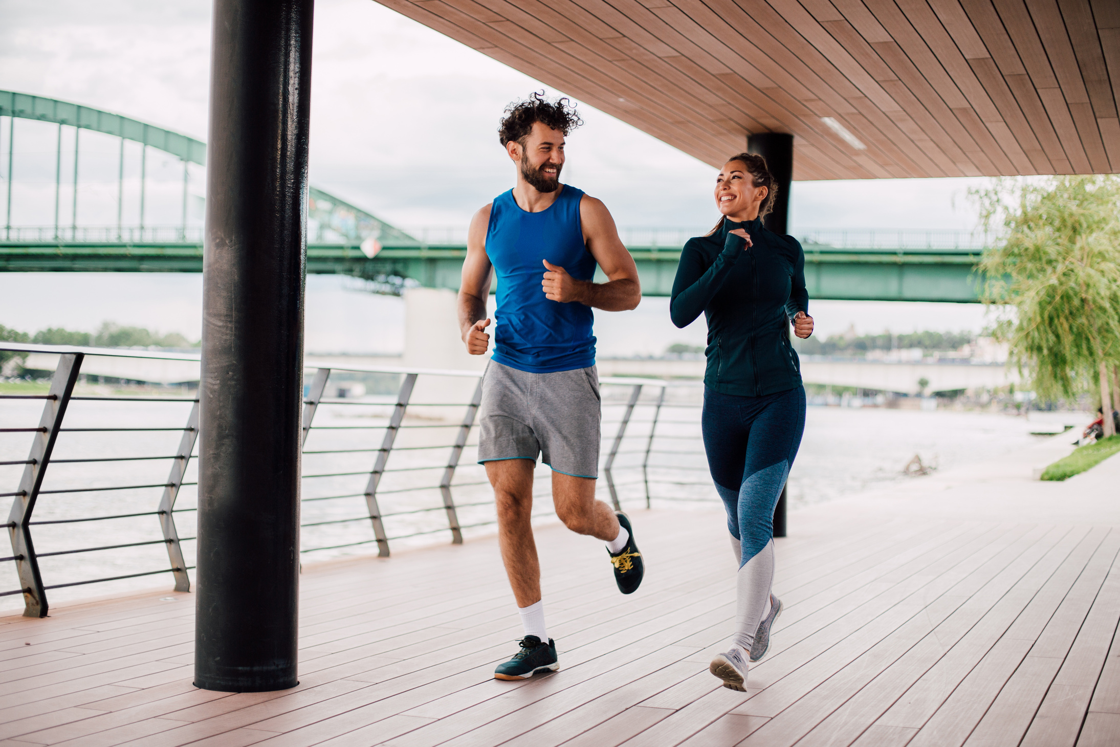 Friends wearing sports clothing