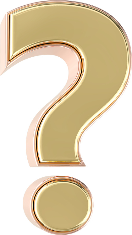 Symbol question mark 3D Gold