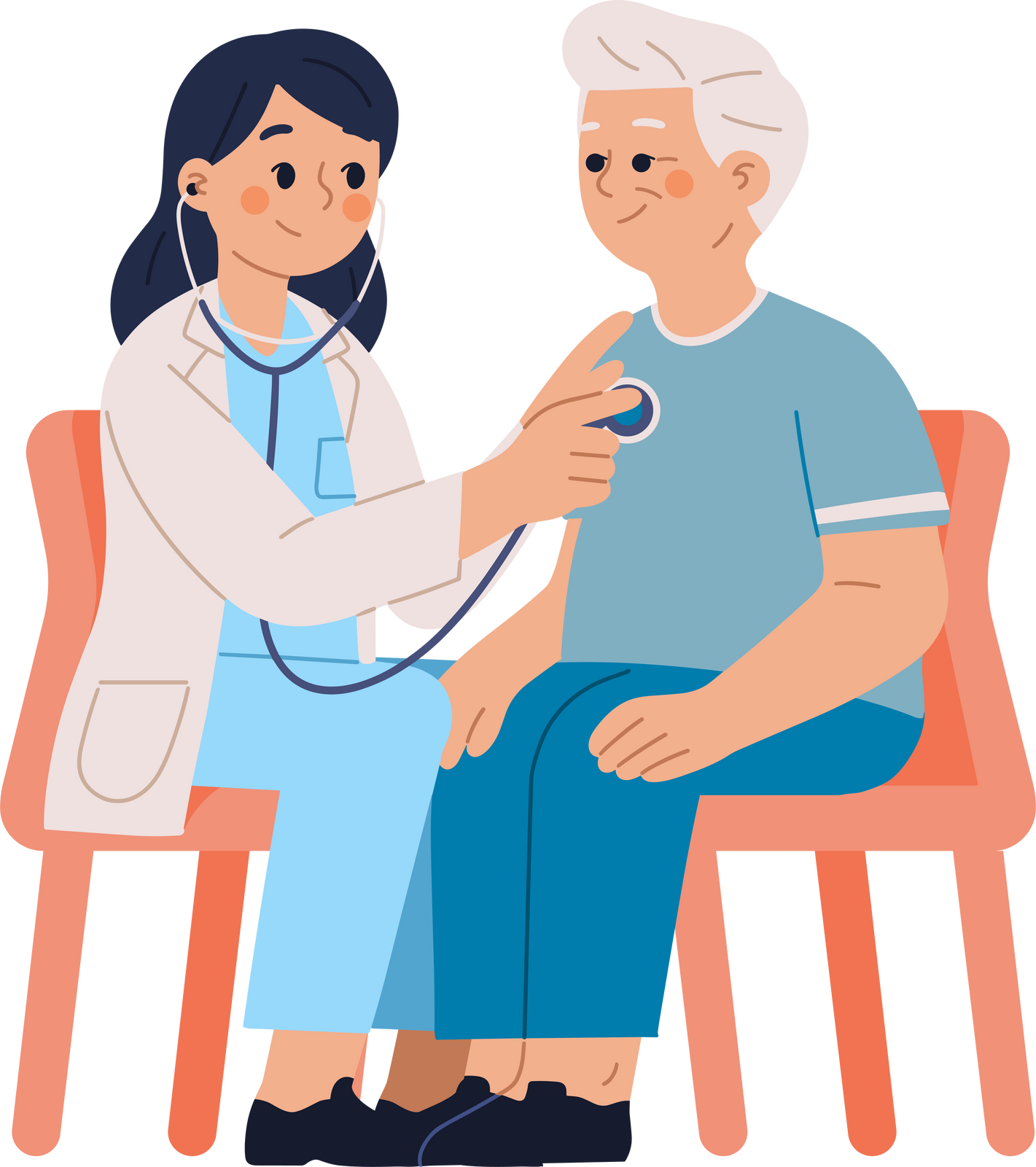 woman doctor screening elderly health